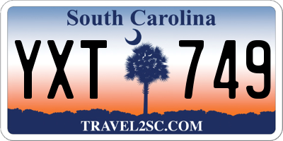 SC license plate YXT749