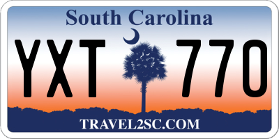 SC license plate YXT770