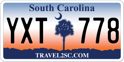 SC license plate YXT778