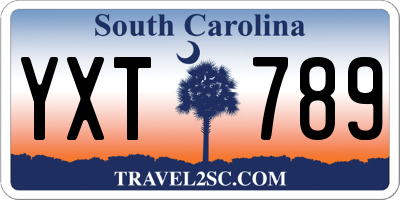SC license plate YXT789