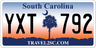 SC license plate YXT792