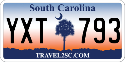 SC license plate YXT793