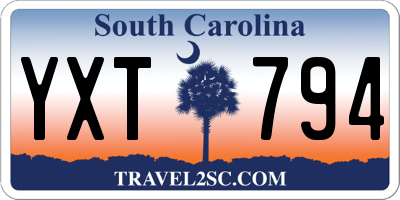 SC license plate YXT794