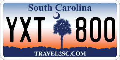 SC license plate YXT800