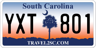 SC license plate YXT801