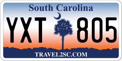 SC license plate YXT805
