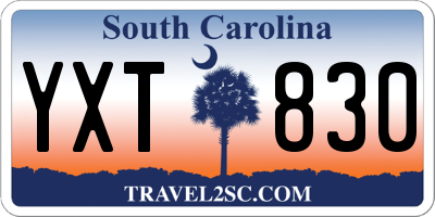 SC license plate YXT830