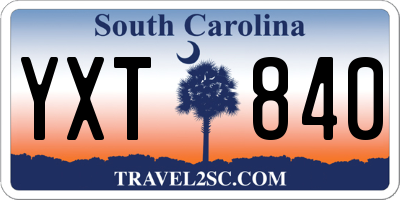 SC license plate YXT840