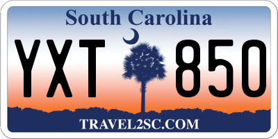 SC license plate YXT850