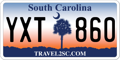 SC license plate YXT860