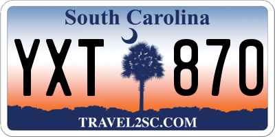SC license plate YXT870