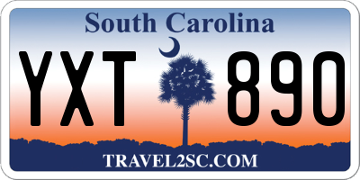 SC license plate YXT890