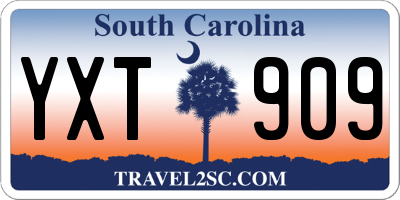 SC license plate YXT909