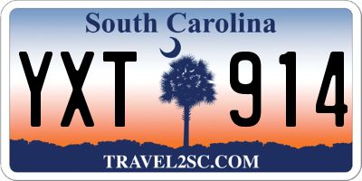 SC license plate YXT914