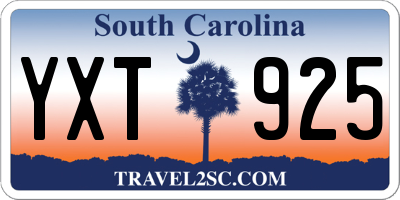 SC license plate YXT925
