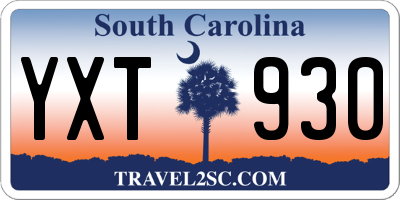 SC license plate YXT930