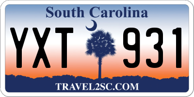 SC license plate YXT931