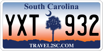 SC license plate YXT932