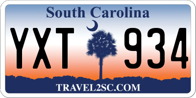 SC license plate YXT934