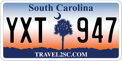 SC license plate YXT947