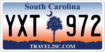 SC license plate YXT972