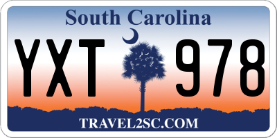 SC license plate YXT978
