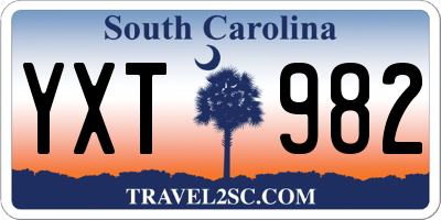 SC license plate YXT982