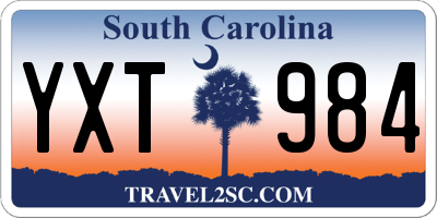 SC license plate YXT984