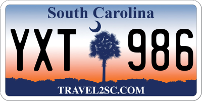 SC license plate YXT986