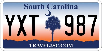 SC license plate YXT987