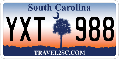 SC license plate YXT988