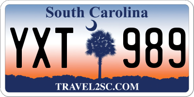 SC license plate YXT989