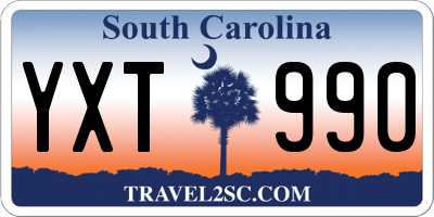 SC license plate YXT990