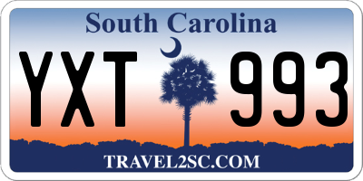 SC license plate YXT993