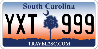 SC license plate YXT999
