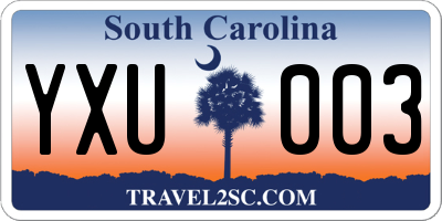 SC license plate YXU003