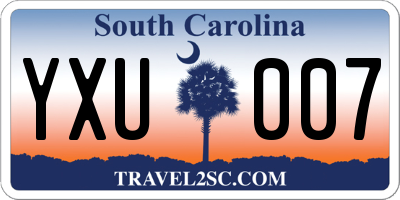 SC license plate YXU007