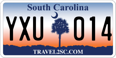 SC license plate YXU014
