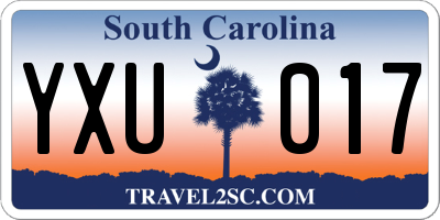 SC license plate YXU017