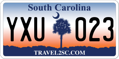 SC license plate YXU023