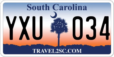SC license plate YXU034
