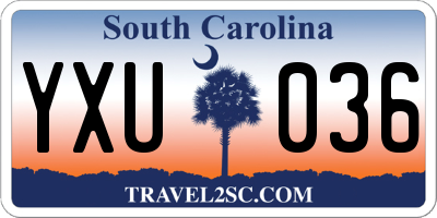 SC license plate YXU036
