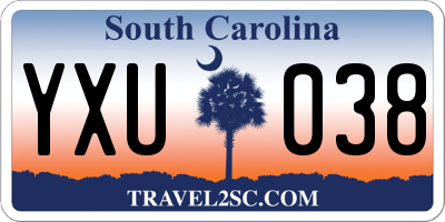 SC license plate YXU038