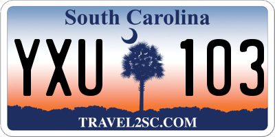 SC license plate YXU103