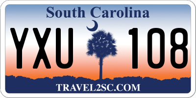 SC license plate YXU108