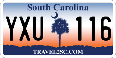 SC license plate YXU116