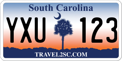 SC license plate YXU123