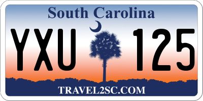 SC license plate YXU125