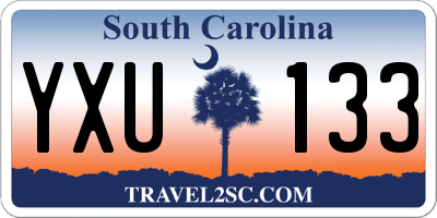 SC license plate YXU133