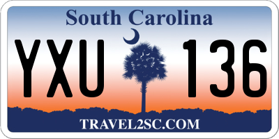 SC license plate YXU136